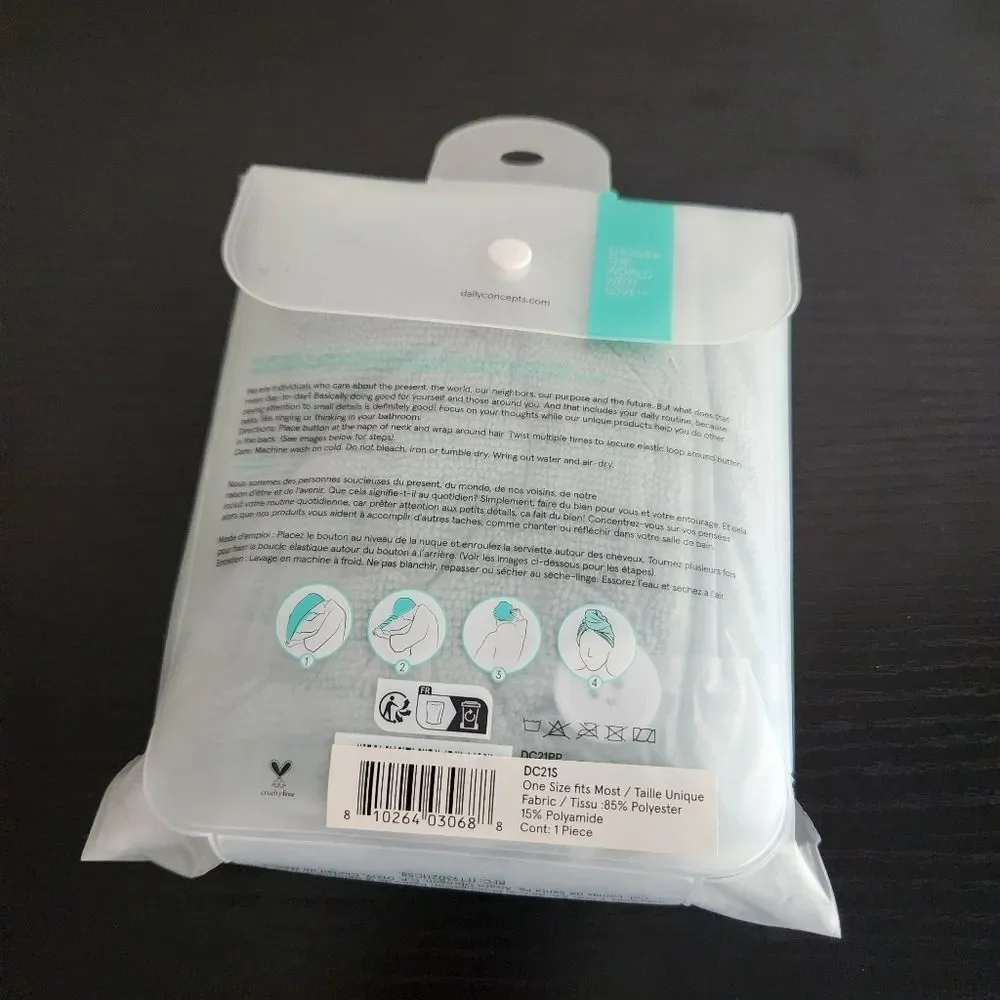 Daily Concepts Hair Towel Wrap Quick Dry Mint Green
